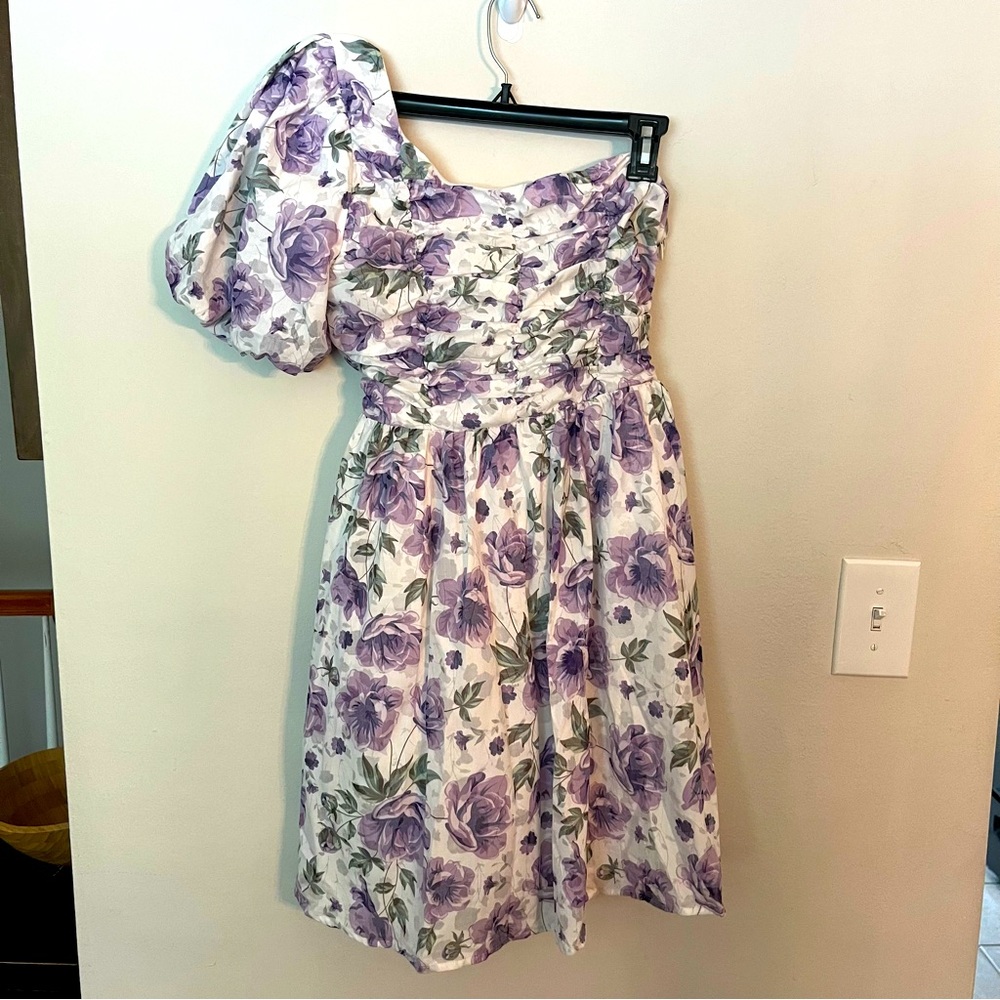 Altar'd State Floral Dress - Purple and White
